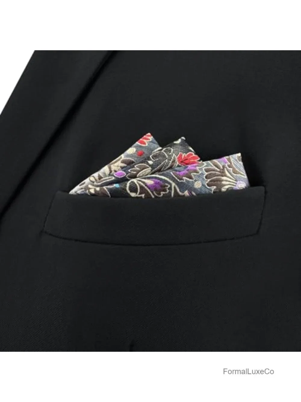 Silk Blend Paisley Pocket Square for Men - Jacquard Woven Hanky Large